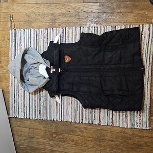 🤎2/$12🤎Black Vest and Grey hood (detachable)